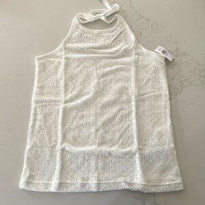 Gap Crochet Halter Tank Top Lined White NWT